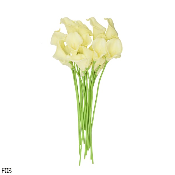 10 stk. høykvalitets ekte berøringsfølelse Calla Lily kunstige blomster Calla Lily bukett for bryllupsbukett Brude hjem blomsterdekorasjon F09 10pcs