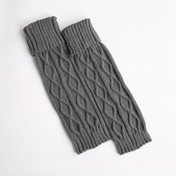 Talviset neulotut villaiset lämpimät leggingsit Vintage Lingge yksivärinen lämpöä pitävät pitkät sukat Karvaiset säärystimet naisille khaki one size