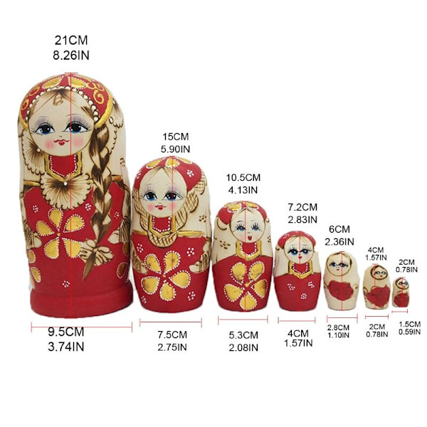 Ryska Dockor i Trä Matryoshka Leksaker för Barn Jul Hem Rum Dekoration Halloween Önskegåva 1 SET11