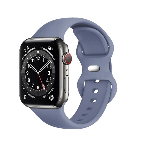 Silikon sportband för Apple Watch Series Se 6 5 4 3 21 44mm 40mm Smart Armband Klockband Pin Tuck Strap on iWatch 6 38mm 42mm 23 Lavender Grey 38MM or 40MM