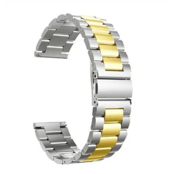 Klockarmband för Apple Watch iWatch 42/44/45/49 S10 46mm Passande Silver + Guld Högkvalitativt Solid