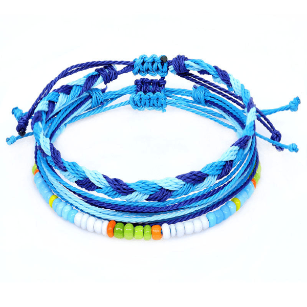 Armbåndsett i tre deler, amerikansk vestkyststil, skallvoksline, håndvevd 18-16/9-18/40-3