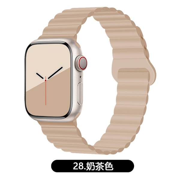 Klockarmband för Apple Watch iWatch för 1-9 generationerna 42/44/45/49mm 28 mjölktefärger