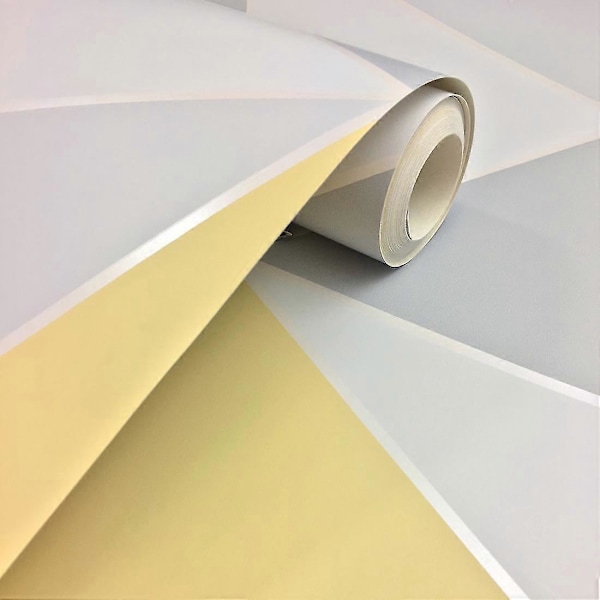 Apex Geometrisk Tapet Fine Decor Gul/Grå Yellow/Grey