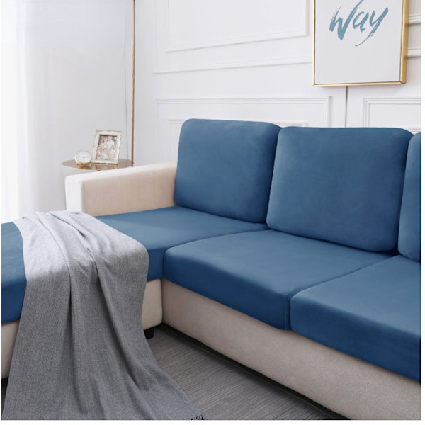 Stretch Hushåll Hotell Silver Fox Sammet Supermjukt Sofföverdrag Soffa Dammtätt Överdrag Tyg 27# peacock blue 65-90cm