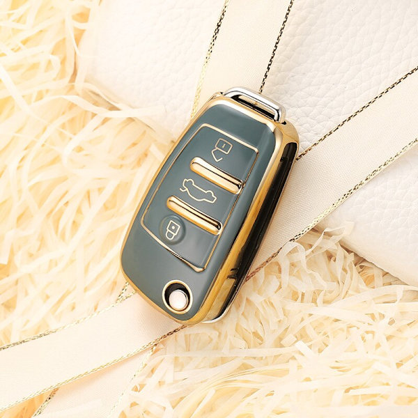 Fashion TPU Bilnyckelfodral Fjärrkontroll Fullt Skydd Skal För Q3 A3 chery A1 Q2L/R8Q7 A6/A6L Land Cruiser Prado Nyckelringstillbehör Green only case