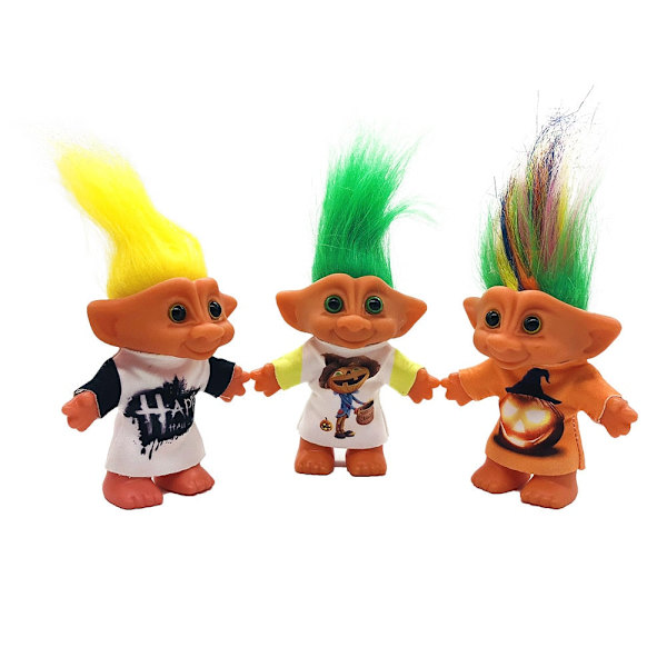 Juldräkt Troll Docka Halloween nostalgisk emaljleksak ful docka docka Army Green