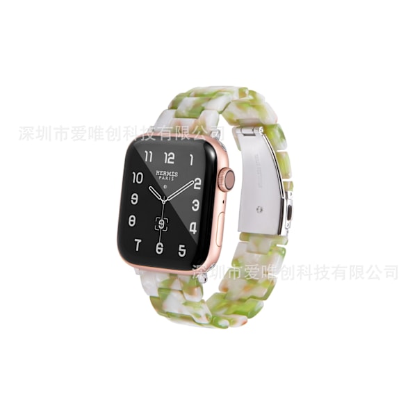 Kellon ranneke Apple Watch iWatch 42/44/45/49mm Vihreä ja valkoinen