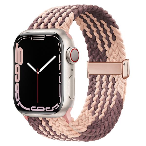 Klockarmband för Apple Watch iWatch 38/40/41mm Z-mönster - rosa sand rökig lila
