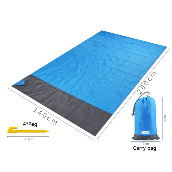 200x210cm Taskukokoinen vedenpitävä piknik-ranta-alusta hiekkaa hylkivä peitto retkeilyyn ulkona piknikille teltta taitettava suojus vuodevaatteet ArmyGreen 200x140cm
