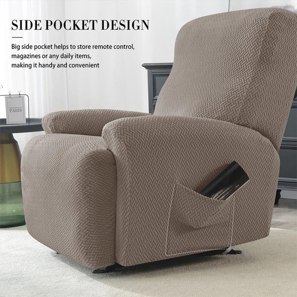 Fåtöljöverdrag för vardagsrum, elastiskt överdrag för vilstol, avkopplande sofföverdrag, relaxfåtöljöverdrag Beige