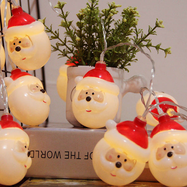 Juledekorationer Lysende Ornamenter Julemands Lys Kæde Vedhæng Juletræ Scene Arrangement Dekoration Små Gaver Blow molding Santa Claus 2 M 10 lights USB always on