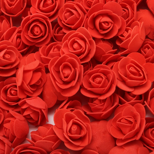 100 Stykker Teddybjørn av Roser 3cm Skum Bryllup Dekorativ Juledekor for Hjem DIY Gaveeske Kunstige Blomster 2 100 Pieces