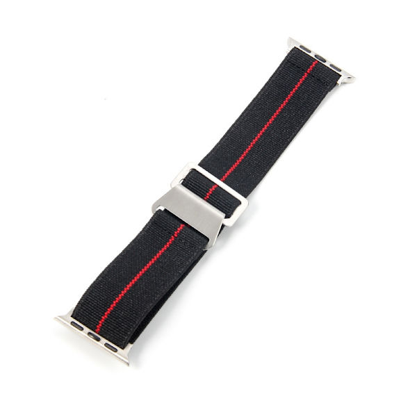 Kellon ranneke Apple Watch iWatchille, liittimen koko 42/44mm, musta ja punainen terässolki