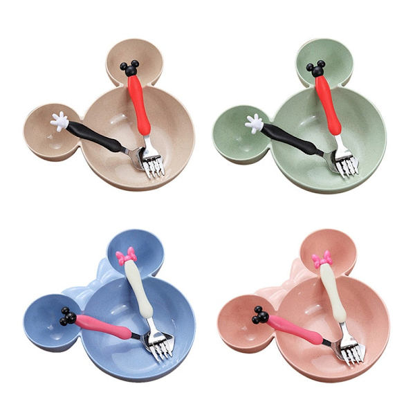 3 st/set Baby Vete Servis Matning Tecknade Rätter Baby Barn Träningsskål Tallrik Mat Matning Servisset för Barn Pojkar 4pcs