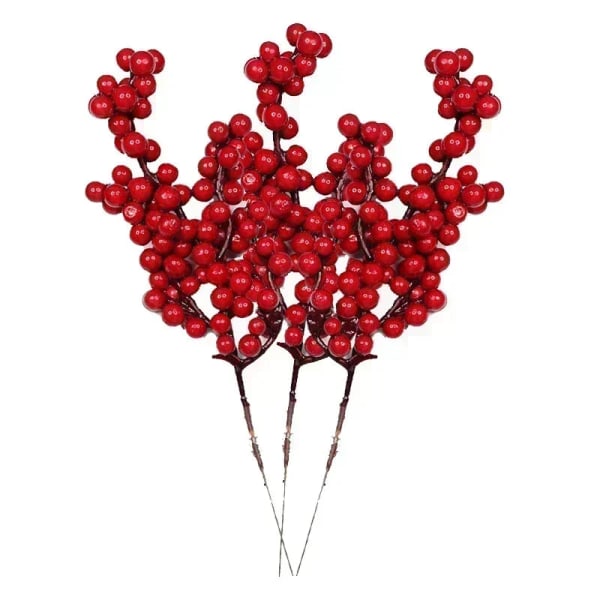 1-10 st Julsimuleringsbär 14 Bär Konstgjord Blomma Frukt Körsbärsväxter Hem Juldekoration DIY Gåva A-3 PCS