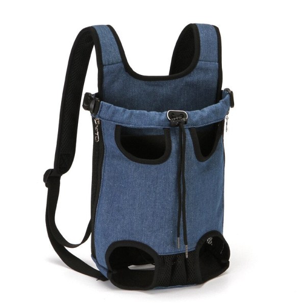 Högkvalitativ husdjursbärare Ryggsäck Vikbar hund kattväska Canvas jeansväska för liten hund Kattbärare Mode Harnes De Perro Mochila Black XXL