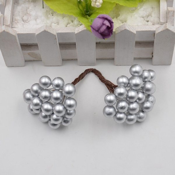 40 st Mini Konstgjord Blomma Frukt Skum Bär Juldekoration Bukett För Bröllop Heminredning DIY Scrapbooking Bacca Krans B5