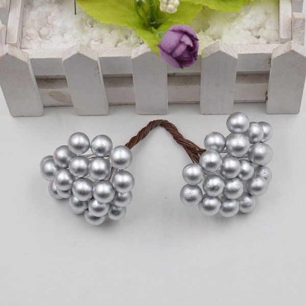 40 stk. Mini Kunstig Blomst Frugt Skum Bær Juledekoration Buket Til Bryllup Hjem Indretning DIY Scrapbooking Bacca Krans B5