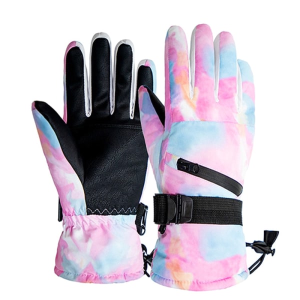 Vinter Snowboard Skidhandskar PU Läder Halkfri pekskärm Vattentät Motorcykel Cykling Fleece Varm snö Handskar Unisex Snowboard Gloves2 L