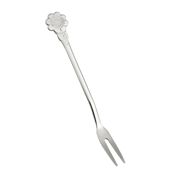 Q Ruostumattomasta teräksestä valmistettu luova hedelmähaarukka Kaksipiikkinen haarukka Jälkiruokahaarukka Kotitalous Hedelmä hammastikku Kakkuhaarukka Natural color calliopsis fork