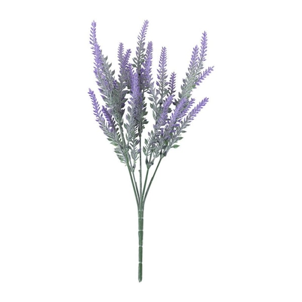 5 Grene Lavendel Kunstig Blomst Bryllup Hjem Dekoration 38cm Kunstig Plante Ører Romantisk Lilla Lavendel Flocking Vase White