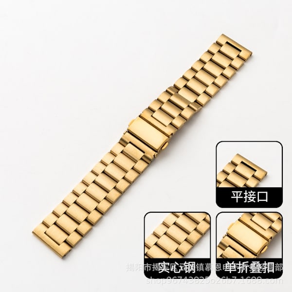 Urrem til Apple Watch iWatch 38/40/41/s10 42mm interface guld tre massive stållister