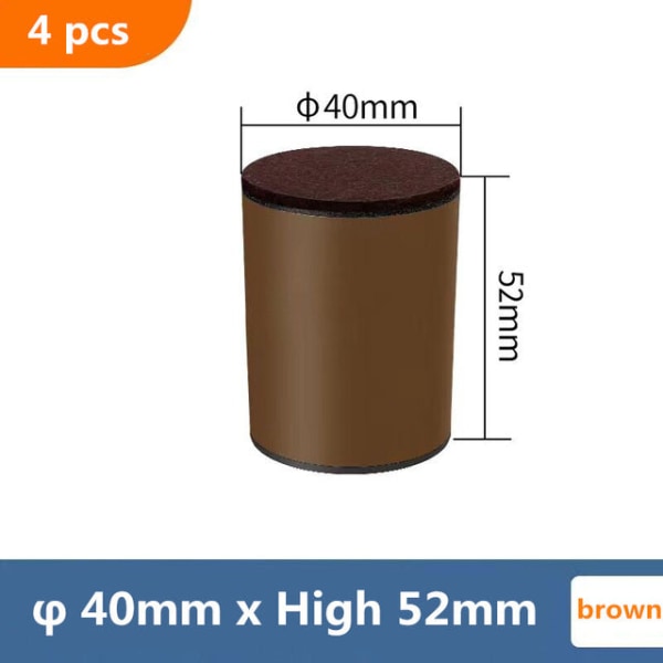Multifunktionell Kvalitetsbord Soffa Höjd Fotplatta Golvskydd Möbelben Skrivbord Slitstarka Fötter Pads Matta 4st/lot brown 60x102mm