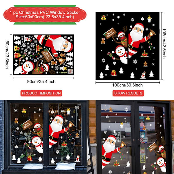 Jul Vägg Fönster Stickers God Jul Dekoration För Hem Julpynt Xmas Navidad Gåva Nyår 17