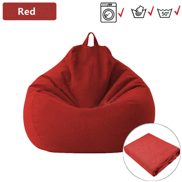 Lazy BeanBag -sohvien päällinen ilman täytettä, lepotuoli, istuin, säkkituoli, puff, Asiento-sohva, tatami-tuolien päälliset Red beanbag cover M