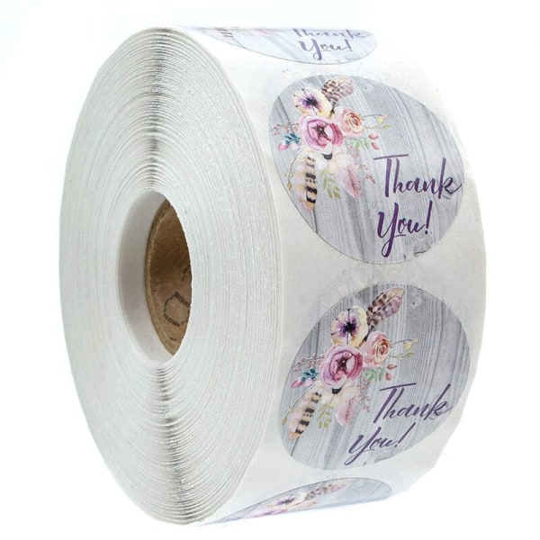 500 stk. Runde Etiketter Håndlaget Kraftpapir Emballasje Klistremerke for Godteri Dragee Pose Gaveeske Pakkepose Bryllup Takk Klistremerker handmade with love