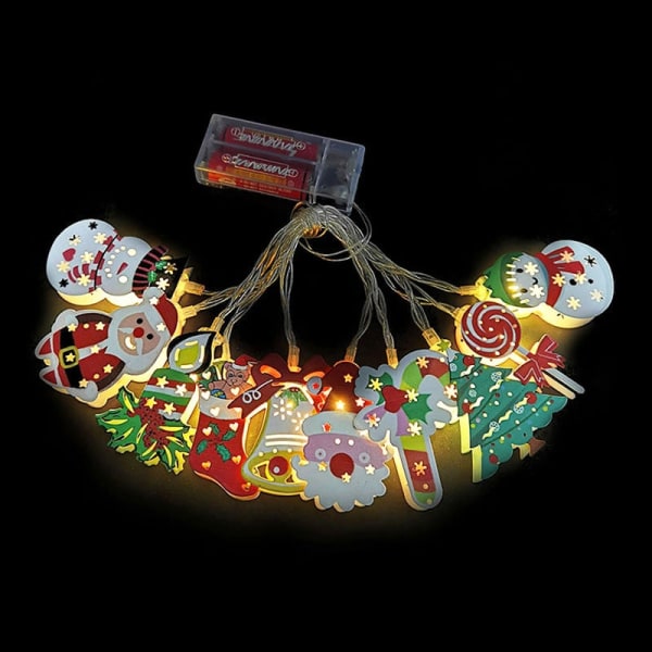 165 cm Juledekoration LED Lys Ornament Plastik Julemand Juletræ Snemand Lys Guirlande Selvlysende Julepynt Mixed