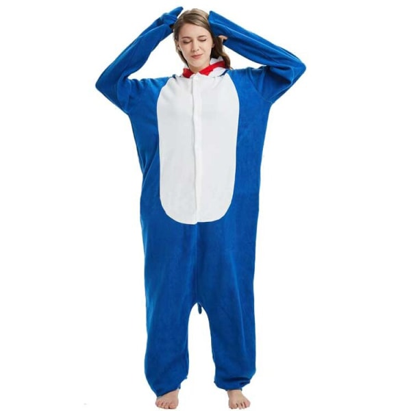 Pyjamas Tecknad Endelad Pijamas Kvinnor Män Kostym Onesies För Vuxna Fleece par tvättbjörn shark onesie 4 S Fit 148cm-158cm