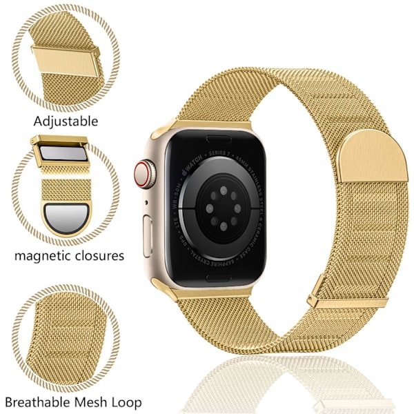 Kellon ranneke Apple Watch iWatch 42/44/45/49/46mm iso kellotaulu kulta