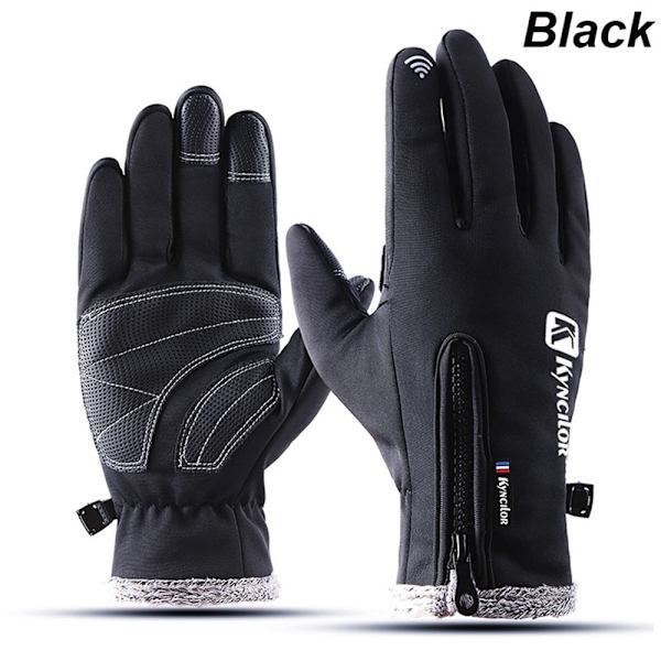 Vinterhandskar Herr Touchscreen Halkfria Unisex Vattentäta Vindtäta Varma Cykelhandskar Mode Dragkedja Sporthandskar Style3-Grey M