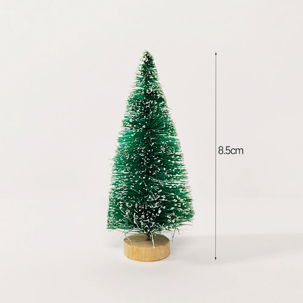 5 stk. Mini Juletræer Plastik Kunstigt Juletræs Ornament Vinter Sne Bordplade DIY Håndværk Juledekoration 2023 8.5cm