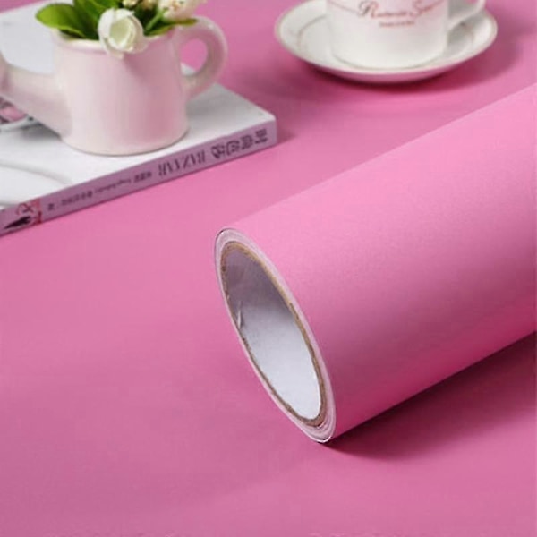 Självhäftande, vattentät och avtagbar vinyltapet Matt Rosa 40cm x 1m Matt Pink 40cm x 1m