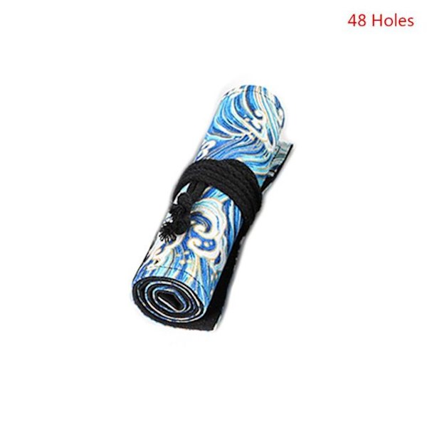 Penneetui Lærred Rulle Op Pennepung Pen Gardin Etui Makeup Wrap Holder 24 holes
