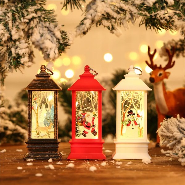 1 stk. Julelykt Lysestake Nattlys Ornamenter Led Santa Claus Snømann Hengende Lampe For Hjem Nyttår Julebord Dekor Small White Snowman 13cm