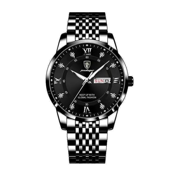 Herreur Rustfrit Stål Top Kvalitet Luksus Trykknap Skjult Lås Vandtæt Lysende Dato Uge Sports Armbåndsure 836 SL BU S