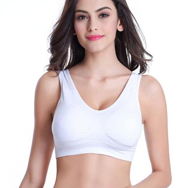 Yoga BH andningsbar snabbtorkande Topp Stötsäker Korsrygg Gym Löpar BH beige(no pad) L