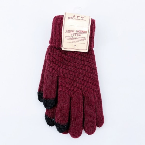 Cashmere Stickade Vinterhandskar för Kvinnor Cashmere Stickade Dam Herr Höst Vinter Varma Tjocka Handskar Skärmskidhandskar Style 2 Gary One Size