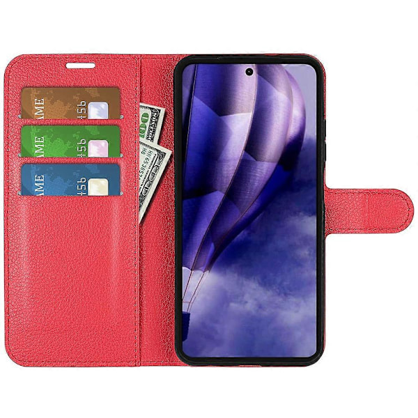 För HMD Skyline Fodral Litchi Textur Stötsäkert Läder Plånbok Telefonfodral - Blå Red