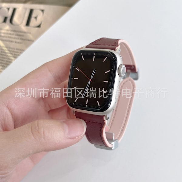 Klockarmband för Apple Watch iWatch 38/40/41/ 10:e generationen 42mm universal vinröd