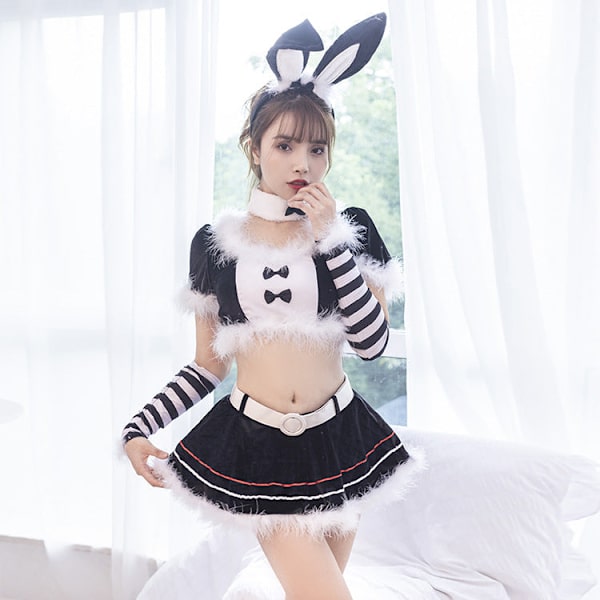 Julkläder Dam Halloween Cos Uniform Kanin Japansk Kostym Sexig Uniform Red