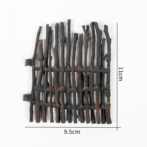 Mikro Landskab Scene Dekoration Hestegård Legetøj Kvægskur Bondegårdsdyr Model Legetøj Simulation Hegn Tilbehør Dyr Sandbord Legetøj TB fence 4-piece set (Brown)