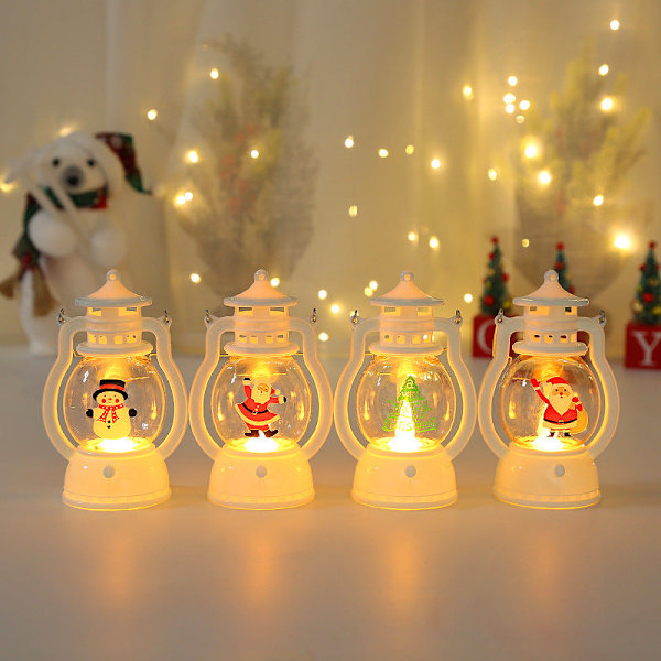 LED Juledekorationslys Stormlygte Julemand Snemand Julegave Dekoration Ornamenter Christmas tree