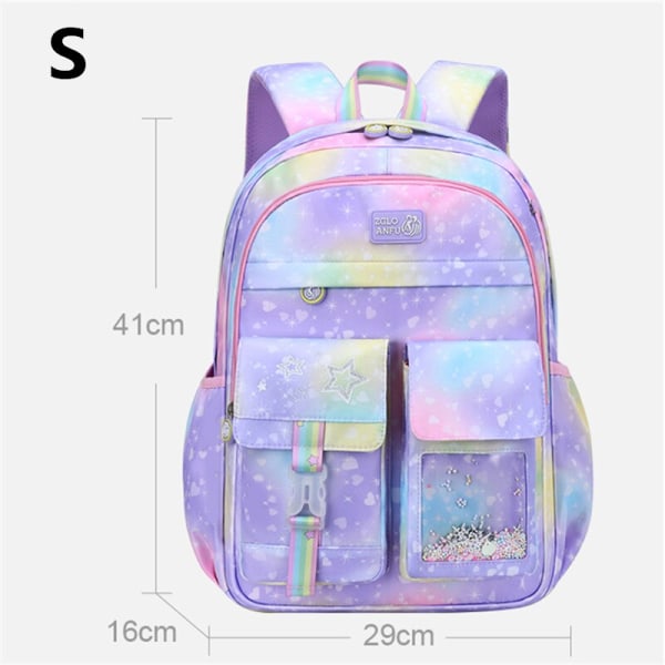 Barn skolväskor för flickor Barn väska Primär Ortopediska skolryggsäckar Prinsessryggsäck Skolväska ryggsäck Sac Mochila S purple orange