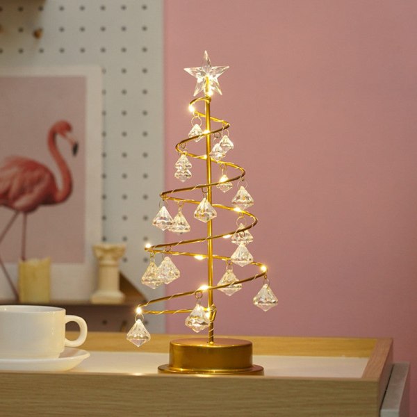 Kristalli Timantti Joulukuusi Lamppu Joulu Tuote Koristeellinen Pöytälamppu Pieni Yölamppu Crystal tree lamp
