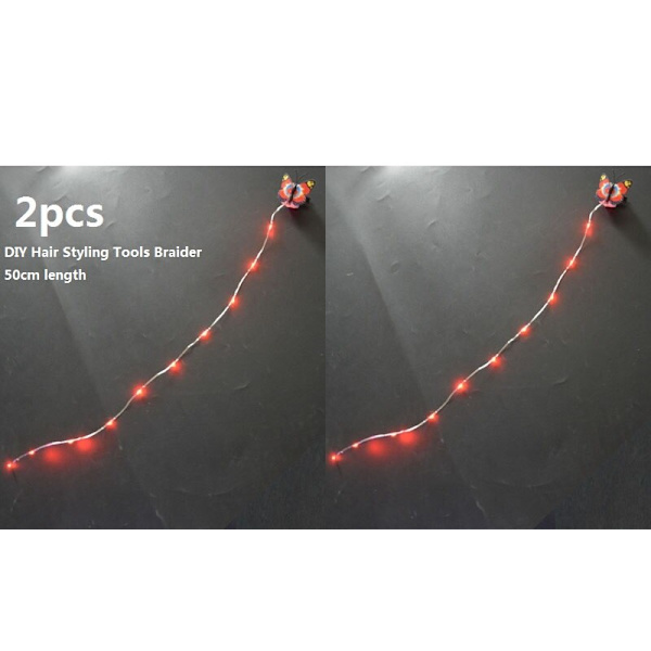 Pige Sommerfugl Lysende Tutu LED Nederdel Glød Blomsterkrans Hovedbøjle Fest Magisk Engel Fe Jul Kostume Fødselsdagsgave 2pcs  red
